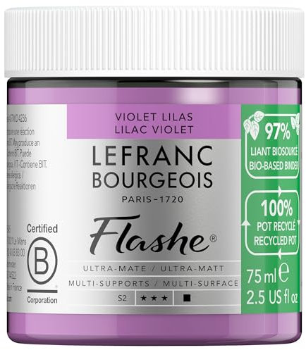 Lefranc Bourgeois Vinilico Extra-Fine Flashe Bio - Barattolo in plastica riciclata 75ml, Viola Lilla