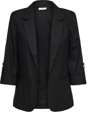 ONLY Blazer da Donna Onlgoa 3/4 Unline in Lino Bl CC TLR, Nero, 42, Nero, 44