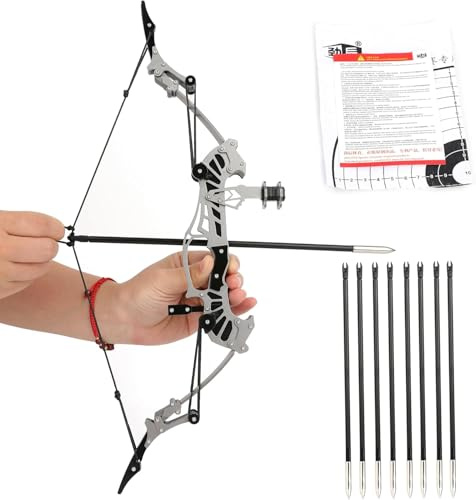 Poearcus Archery Adult Pocket Recurve Bow and Arrows Set Small Hunting Bow with Arrow Suit for Shooting Target Practice (Recurve bow and arrow)