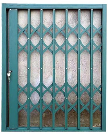 HJZALMI Barra Sicurezza Pieghevole Antieffrazione per Finestre, Inferriate Sicurezza in Lega Alluminio con Serratura, Cancelletto Scorrevole, Sicurezza Casa(80x110cm)