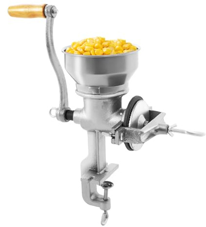 Molinillo de cereales manual con pinzas de mesa, de acero inoxidable, mini triturador de cereales, 14 cm, gran apertura, trituradora de escopeta, molinillo de nueces para nueces, café, cereales, maíz