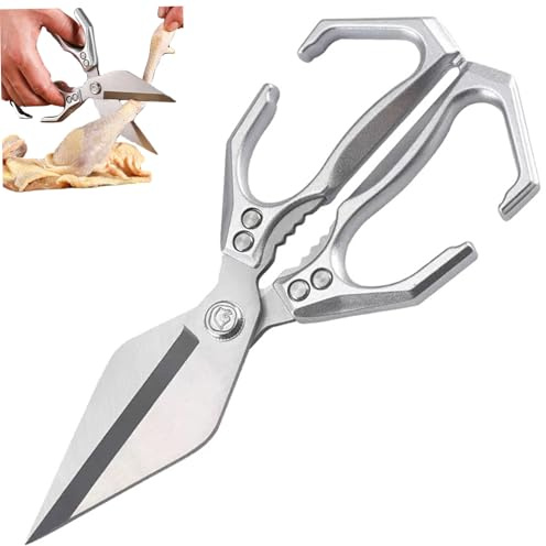 Cisilles de volaille Cisseurs de Cuisine en Acier Inoxydable en Acier Inoxydable Multifonctionnel Ciseaux Cuisine avec poignée Ergonomique pour Poulet, Viande, Fruits mer, cisaillements cuis