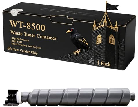 WT-8500 Waste Toner Container Compatible for Kyocera TASKalfa 3554ci 4002i 4052ci 4053ci 4054ci 5002i 5003i 5004i Printers, With Chip, 80000 Pages, Vibrant Colours (1 Pack Black)