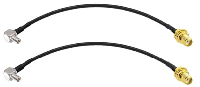 SZSAUTO SMA Female to TS9 Right Angle Antenna Extension Cable 15cm 6inch RG174 Double Shielded Cable (2-Pack) for 4G LTE Mobile Hotspot MiFi Router Cellular Broadband Modem USB Modem Dongle Adapter