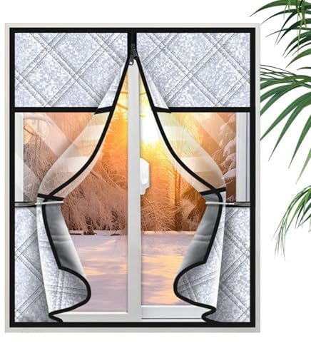 Protezione Per Finestra Invernale,Cerniera A Doppia Faccia Senza Foratura | Copertura Per Finestre Con Isolamento Termico Per L'Inverno | Per Bagno Appartamento Camera Da Seminterrato Dormitorio