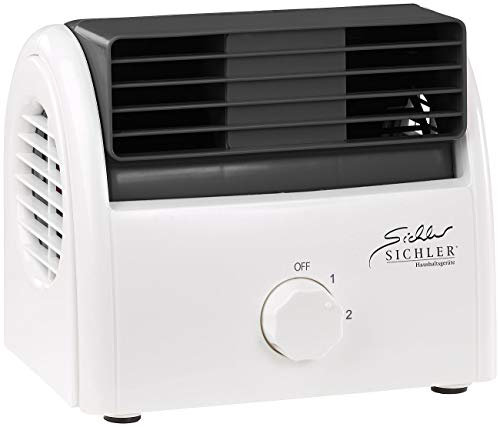 Sichler Haushaltsgeräte Walzenventilator: Leiser Mini-Tischventilator, Walzen-Technologie, 2 Stufen, bis 35 Watt (Walzenlüfter, Walzenlüfter leise, Kleiner Turmventilator)