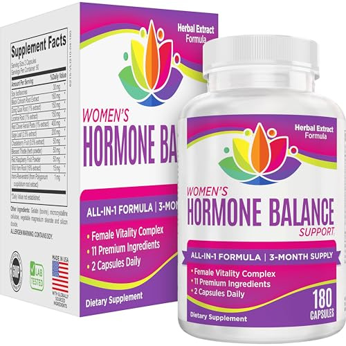 Women's Hormone Support Supplement | 11-in-1 Formula | 3-Month Supply | 180 Capsules