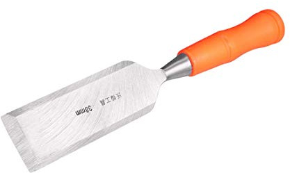 Scalpello per legno per falegnameria, 38 mm, larghezza testa di scultura piatta in acciaio ad alto tenore di carbonio con manico in PVC per utensili manuali per la lavorazione del legno