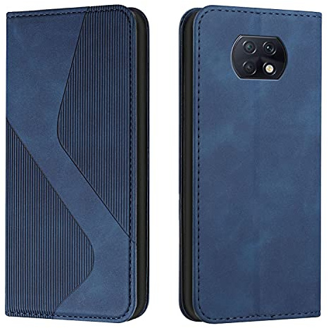 Mo-Somnus Kompatibel mit Xiaomi Redmi Note 9T Hülle, Magnet PU Leder Flip Wallet Case Tasche Handyhülle, Stoßfeste Schutzhülle Xiaomi Redmi Note 9T Brieftasche Klapphülle mit [Kartenfächer] (Blau)