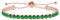 Uloveido Rose Gold Plated Created Emerald Tennis Bracelet for Women - Fashion Adjustable Green Stone Bolo Bracelet for Y4043