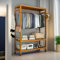 Rafaelo Mobilia Wooden Clothes Rack, Portable Clothes Rail With Shoe Storage, Garment Rack, Open Wardrobes For Bedroom, Freestanding Clothes Rail, Clothes Storage