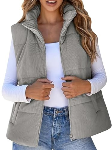 Générique Gilet Sans Manche Femme Chaud Polaire Zippé Gilet Veste pour Printemps Automne Hiver Manteaux Casual Mode Slim Hiver Veste Couleur unie avec Poches Gilet Femme