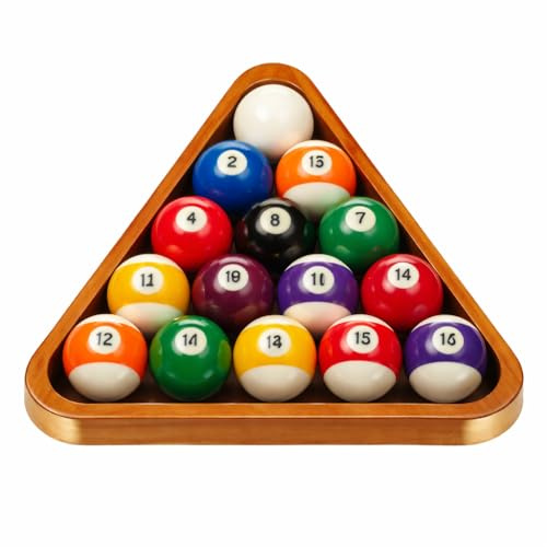 JOINPAYA Pool Triangle Rack with Elegant Gold Trim, 52.4MM Snooker Ball Holder, Heavy Duty Billiard Triangle Rack for Professional Pool Table Accessories, Stable Positioning Frame for Game Room