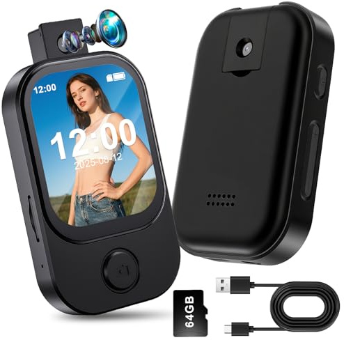 Olycism Lettore MP3 Bluetooth 64GB MP3 con fotocamera display 2.0 pollici, batteria da 450 mAh, supporta video/e-book, radio FM, contapassi, espandibile a 128GB