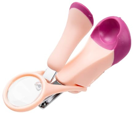 Cortauñas infantil con lupa Acero Inoxidable de Precisión para Corte | Cortador de Uñas para Bebés e Infantes Pack Aseo Con Tijeras, Cortadores Para Bebés, Niños Pequeños, Ancianos, Niñas,