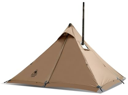 OneTigris APEX Trail Tente 1 personne 4 saisons, structure en A, tente tipi d'extérieur étanche 3000 mm, tente chaude avec trou de cheminée et jupe pare-neige pour camping, randonnée, extérieur