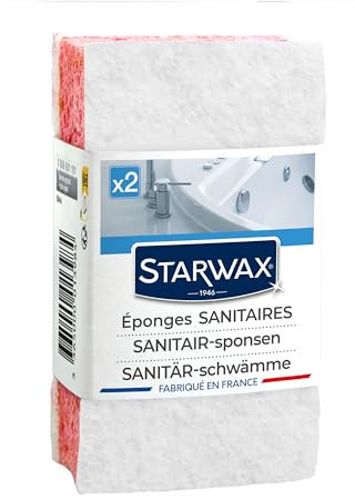 STARWAX Eponges Sanitaires - x2 - Lot de 3 Bleu/Rose