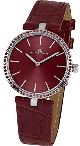 JACQUES LEMANS Damen-Uhren Analog Quarz One Size Rot 32016850