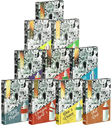 Egzo Cocky Friends Mix - 10 préservatifs plus stimulants, avec pointes et épis, colorés