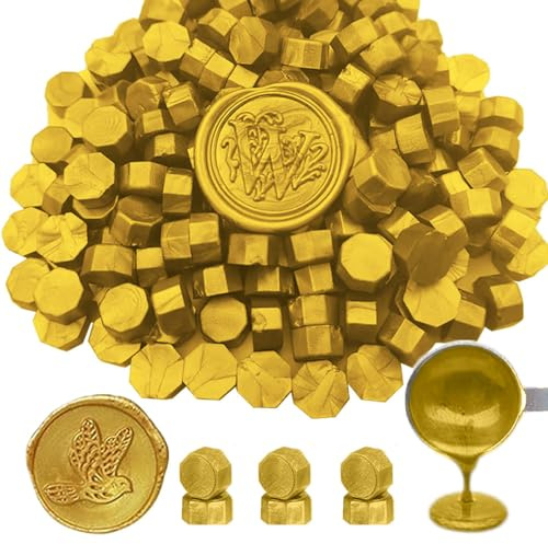 ANBOSE Octagon Gold Sealing Wax Beads - 300 Pieces for Letter Sealing