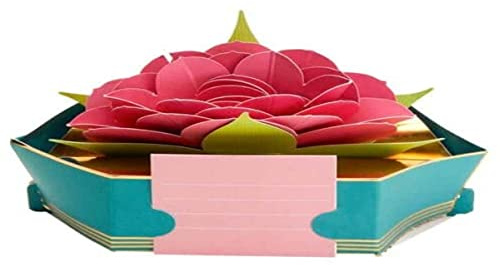 DRAEGER PARIS 1886 - Carte Pop-up 3D Fleur de Lotus - Carte Cadeau Originale pour Maman, Sœur, Amie, Grand-mère - Enveloppe Incluse - Papier FSC® Éco-Responsable - Élément Décoratif Personnalisable