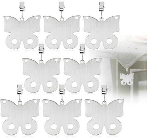 COM-FOUR® 8X Pesos para manteles - Pesos para manteles de Acero Inoxidable - Pinzas para manteles - Aprox. 50 g Cada uno - Pinzas para Mantel