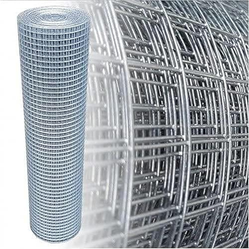 Garmix – Malla de Alambre galvanizada – Malla Cuadrada – Tamaño de Malla: 25 mm x 25 mm – Grosor del Alambre: 1,45 mm – Longitud: 10 m – Altura: 100 cm
