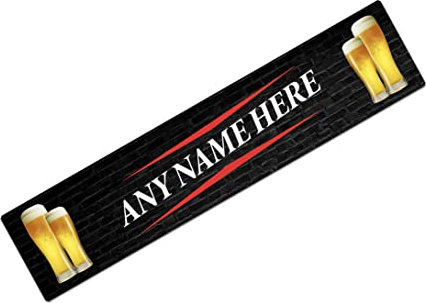 Artylicious Tappetino da bar personalizzato, per bicchieri da birra, colore nero, L701