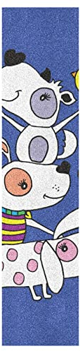 KAAVIYO Süßer Hund Tierliebe Blau Muster Skateboard Griptape Rutschfest Selbstklebend Longboard Griptapes Aufkleber Griffband(9x33in,44x10in 1pcs)