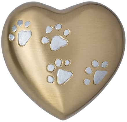 Royal Rapture Urne funéraire funéraire en Forme de Patte de cœur pour Animal Domestique Chien Chat | sans Support (doré, 12,7 cm) RHP03-05