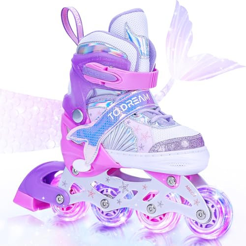 Inliner Kinder,Rollschuhe mädchen,Schuhe mit Rollen für Jungen,4 Größen Verstellbar Inline Skates Kinder (Inliner, M)