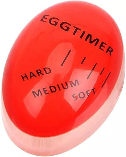Ewayz Egg Timer, Color Changing, 3 Settings (Soft, Medium, Hard-Boiled), Red, Timer, Gift & Home Use