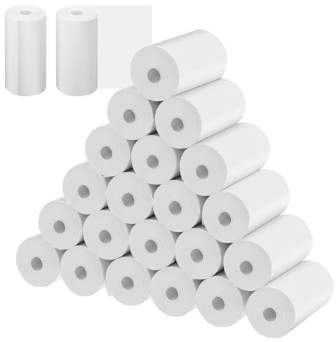 57 x 30mm Thermopapier Kinderkamera, 24 Rollen Thermorollen 75 g/m² Thermodrucker Papier Bonrollen Kassenrollen für Sofortdruckkameras Bankomat Kredit-Kartenlesegeräte