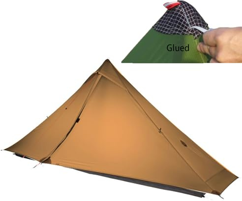3FULGEAR Lanshan 1 Pro ultralätt 1-persons tält, 3/4-årstider, 20D dubbelsidig silikonbelagd nylon, vattentät, lätt för vandring, camping