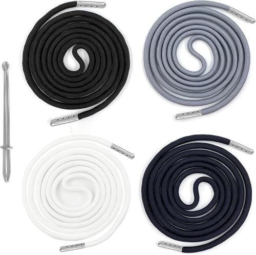 Heanvmyss Replacement Drawstring Cord for Pants,4 Pcs Draw String for Tracksuit Bottoms with Threaders,Drawstring for Jogging Bottoms for Hoodies,Sweatpants,Sweaters,Jackets,Shoes(130cm)