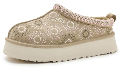 UGG Women's Tazz Sun Stitch Slipper, Mustard Seed, 7