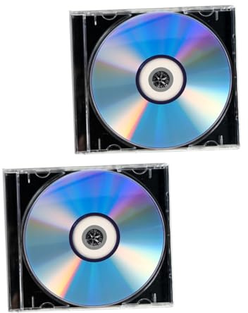 ibasenice 2juegos Discos DVD Blank Grabables Alta Capacidad con Caja Jewel para Música Datos Vídeo Grabación Compatible con Quemadores DVD CD