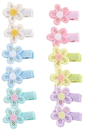 12 Pieces Baby Hair Clips,Flower Hair Clips,Toddler Hairs Clip,Baby Hairs Accessories,Babys Girl hair Clip,Fully Fabric Covered,for Babys,Toddler, Girls