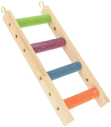 HAWILLOSCH Échelle à Oiseaux en Bois Naturel 4 Sections pour Perroquets et Perruches pour Cage à Oiseaux Support de Griffes pour Muscler Bec et Travailler Les Griffes Pont D’Escalade pour