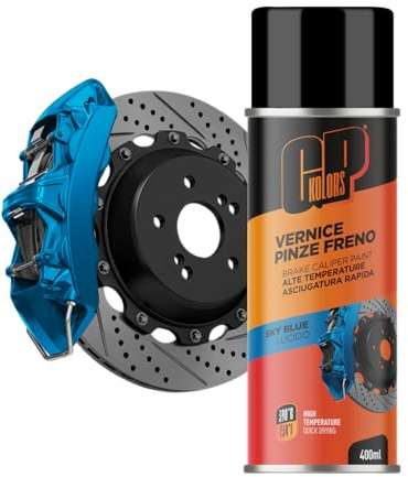 GP KOLORS Vernice Spray per Pinze Freno, Azzurro, 400ml, Resistente Alte Temperature Fino a 390°C, Smalto Professionale per Tuning Auto e Moto (Sky Blue, Finitura Lucida)