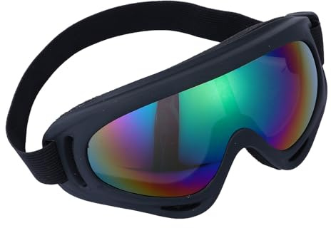 SHINEOFI Lunettes de Ski D'extérieur Coupe-vent et Anti-poussière en PC et Caoutchouc, Confortables, pour Sports de Plein Air et Cyclisme, 1 Paire Noire