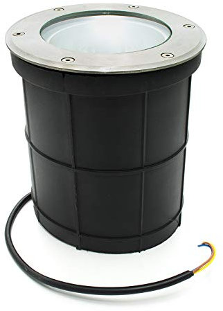 Segnapassi incasso terreno pavimento Faretto calpestabile IP65 foro incasso 165mm Lampadina led E27 10W inclusa luce viale parcorso pedonale sicurezza giardino 230Vac ( temperatura luce calda 3000K)