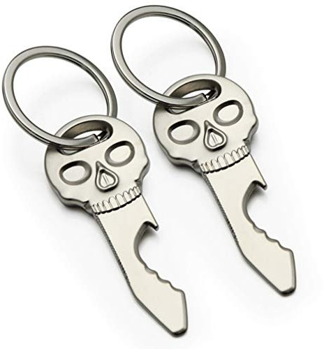 2PCS Bottle-opener Skull-head charm Keyring Multi-function Bottle Opener Keychain Universal Everyday Carry Pocket and Backpack Tool (2)