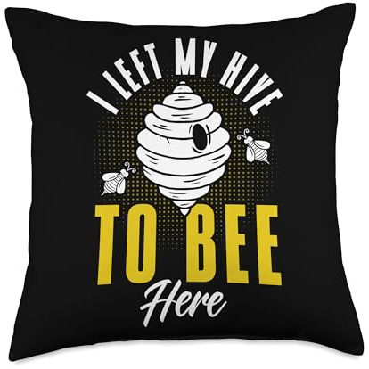 Beekeeper Apiarist Left My Hive To Bee Here Beekeeping Hive Throw Pillow
