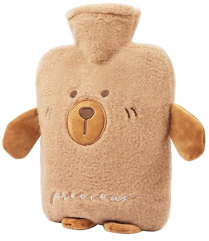 FIVAVA Wärmflasche mit Bezug 2L, Wärmeflasche Groß mit Kuschelweichem Bezug, Süße Wärmflasche Tier, Hot Water Bottle zur Schmerzlinderung,Geschenke für Familie und Freunde