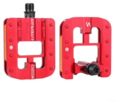 Fahrradpedale, 1 Paar Fahrradpedale, Klapppedale, Klapppedale aus Aluminiumlegierung, für, Rennrad (rot)