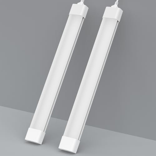 Amdelne 36W Neon LED 120CM (2 pc), 4000lm Connectable Tube LED, Blanc Froid(6000K) Reglette LED IP65 Imperméable Luminaire Plafonnier pour Garage Ateliers Sous-sol Salle de bain Bureau Parking