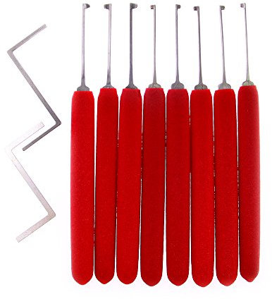 QiDAi Juego de ganzúas de bloqueo de hoyuelos, herramienta de apertura de cerradura de doble extremo para principiantes y cerrajeros (HUK)