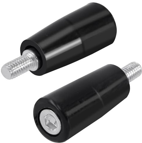 Swpeet Lot de 2 poignées tournantes à tige filetée mâle M6 x 32 mm, poignée de machine, poignée de bouton pour fraiseuse, tour, meuleuse