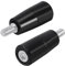 Swpeet Lot de 2 poignées tournantes à tige filetée mâle M6 x 32 mm, poignée de machine, poignée de bouton pour fraiseuse, tour, meuleuse